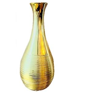 Long Shiny Gold Spun Bud Tall Bowling Pin Figurine Vase